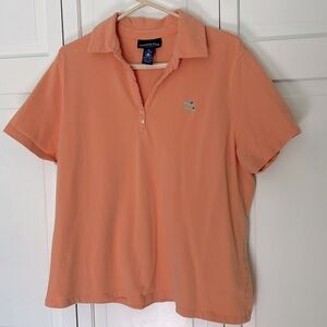 Charter Club Woman 2X Peach Short Sleeve Polo Shirt